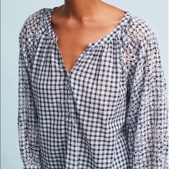 AKEMI+ KIN Presley Eyelet Gingham Blouse